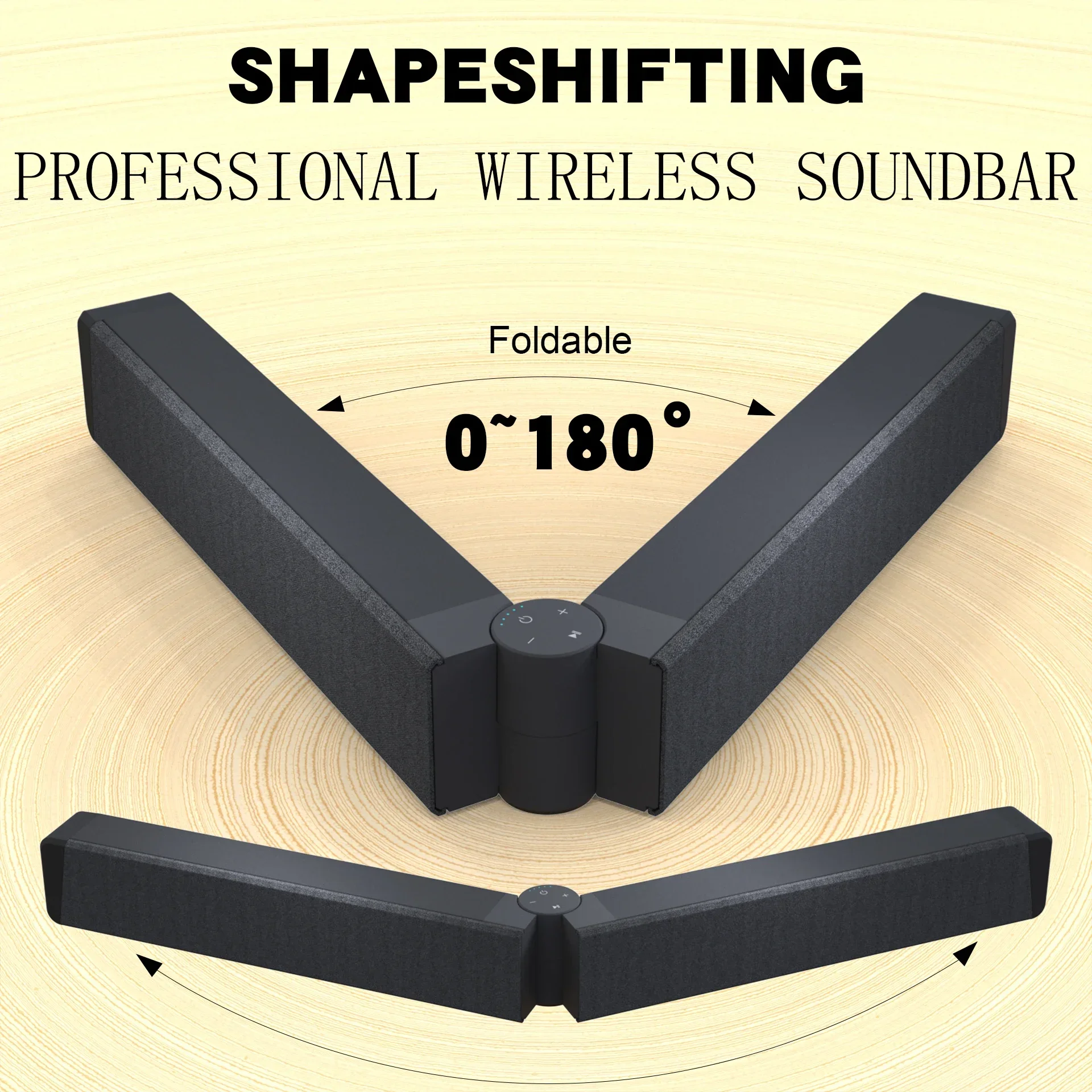 

TV Sound Bar BT 5.1 Wireless Speakers with FM Collapsible Soundbar Home Theater Surround Sound System TF Card/Aux/RCA Connection