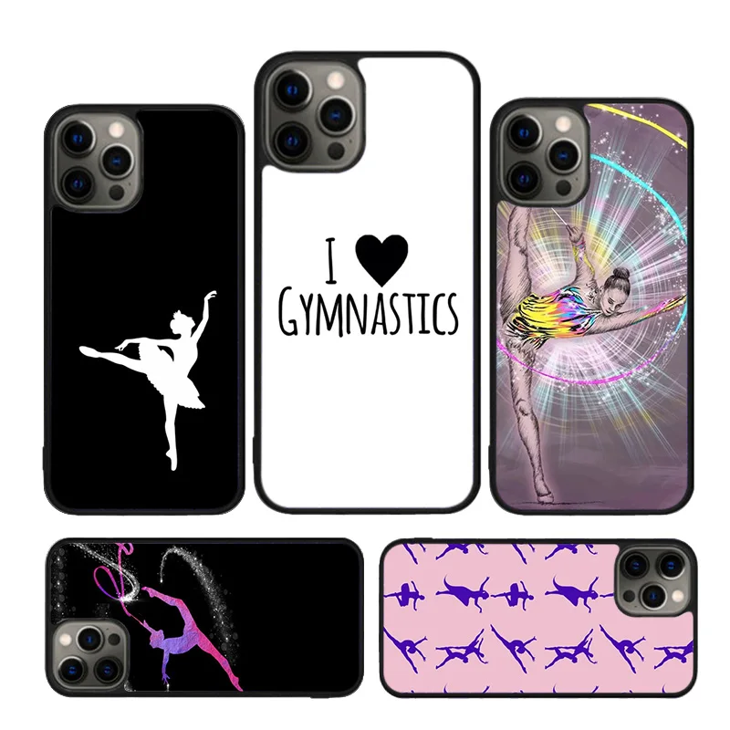 Autumu Love Gymnastics silhouette sports Phone Case For iPhone 16 15 13 14 11 12 Pro Max Max 6 7 8 Plus SE2020 14 Back Cover