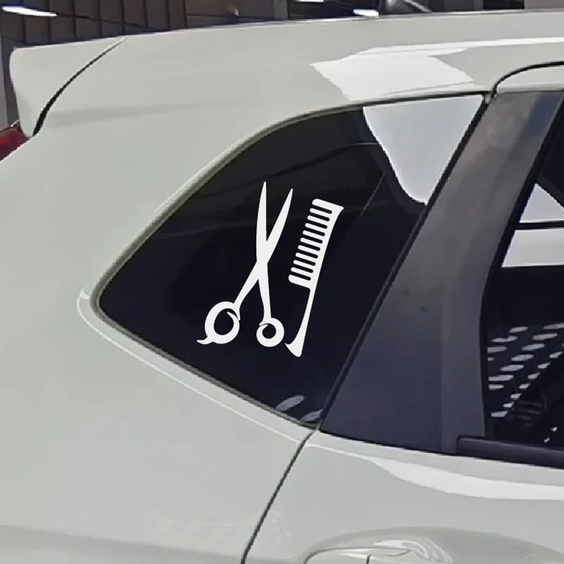 

XY Car Rear windshield Stickers Auto Accessories Car Window Decals Vinyl Waterproof for Hairdressing and Haircut 18cmx11.5cm