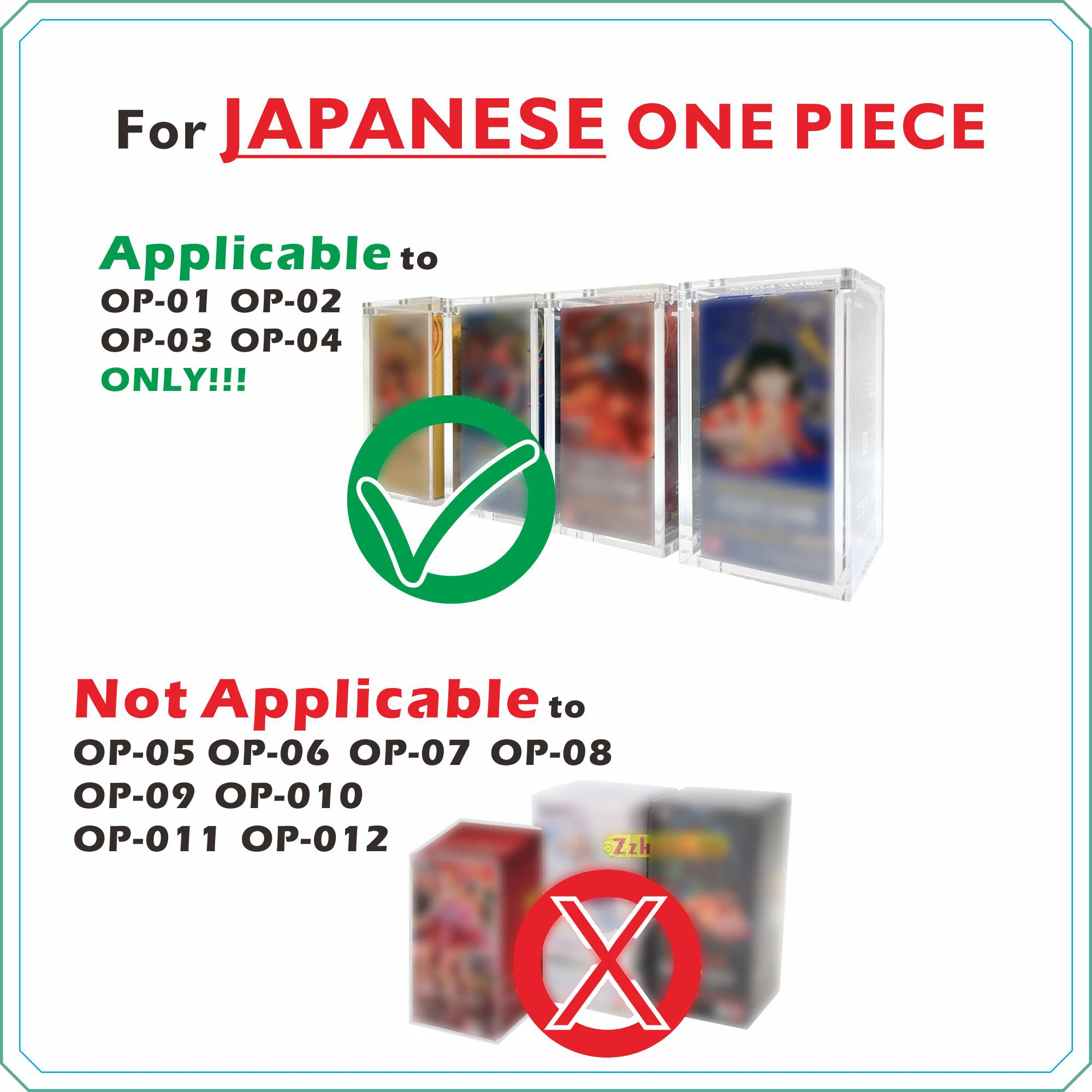 1PC Acrylic Magnetic Case For JAPANESE OP01-04【5mm Thick】