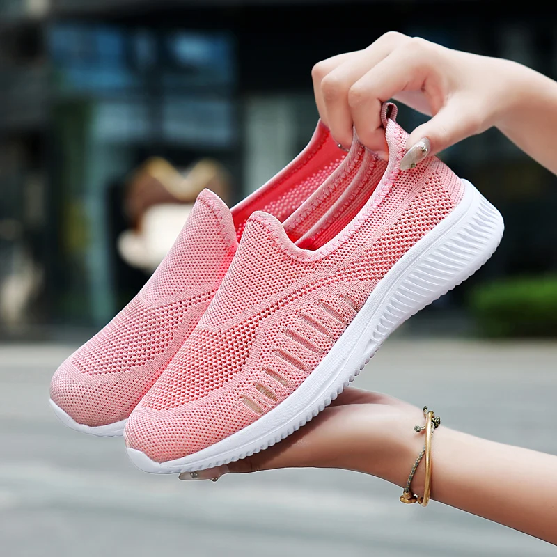 Women's Shoes Soft Sole Cloth Shoes Large Women's Shoes Casual Mesh Shoes Sports Casual Women's Vulcanized Shoes Low Heels