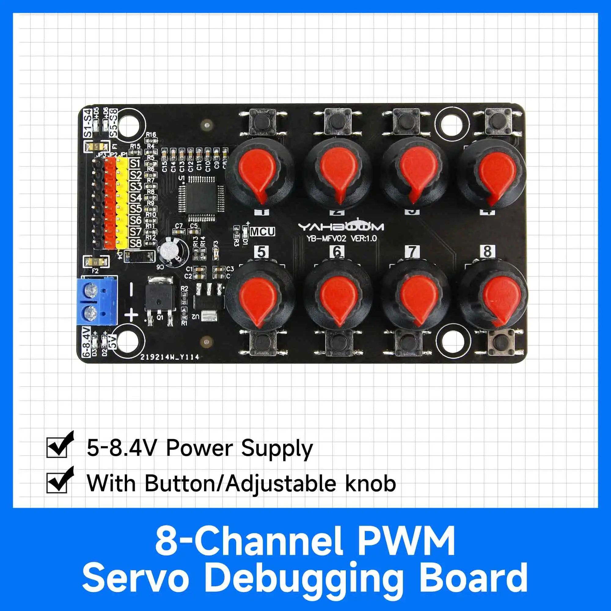 8-Kanaals Pwm Servo Debugging Board Motoren Controller Tool Met Over-De Huidige Bescherming Voor Diy Elektronische Robot Rc auto Kit