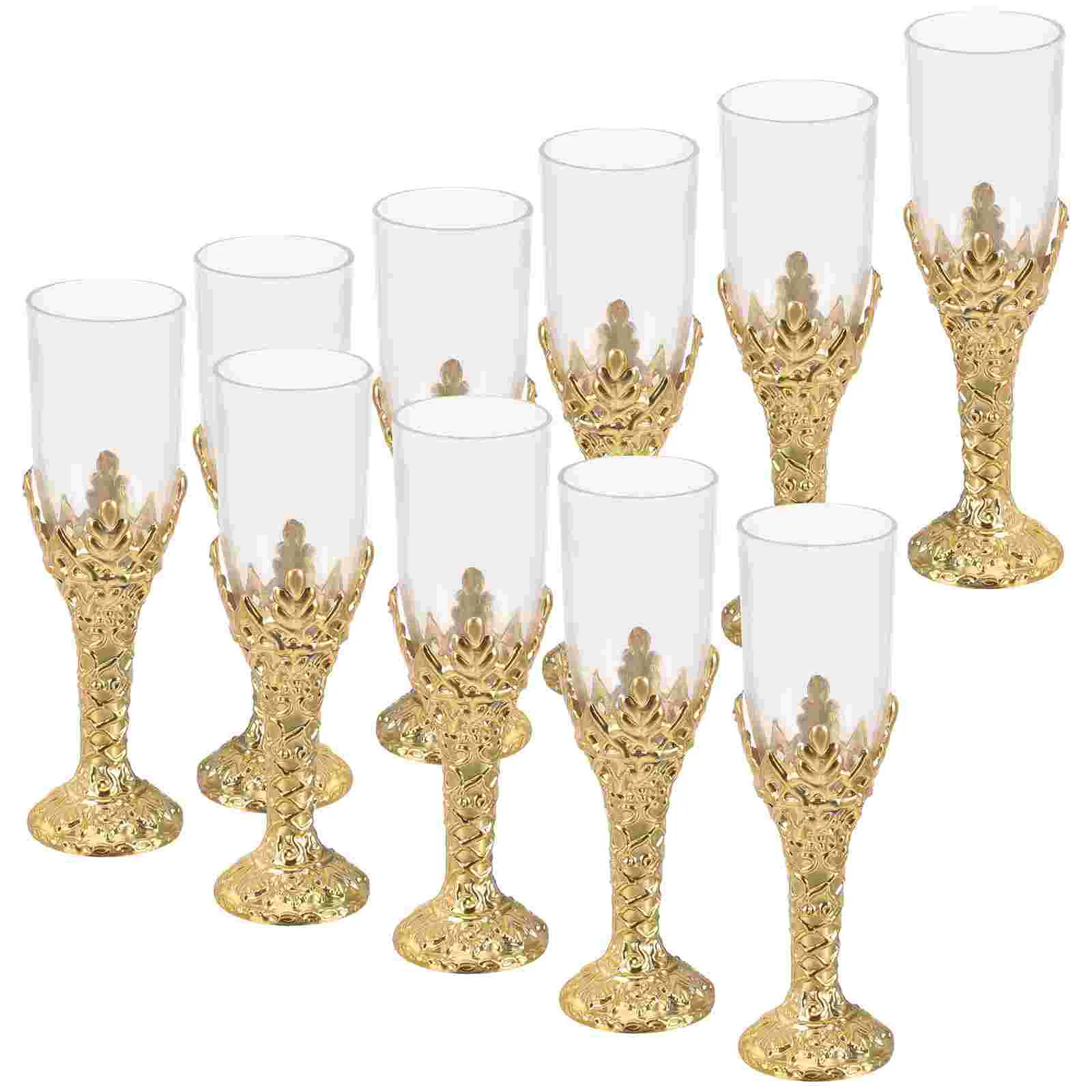 

12 Pcs Accessories Bible Church Supplies Glass Decorations Party (Gold) 12pcs Pool Goblet Plastic Glasses