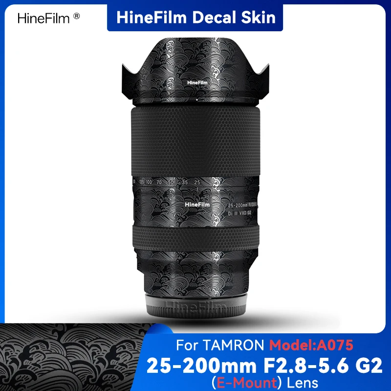 Hinefilm Skin for Tamron 25-200 FE Mount Lens Decal Skin for Tamron 25-200 F2.8-5.6 G2 Lens Sticker 25 200 Wrap Cover Film 25200