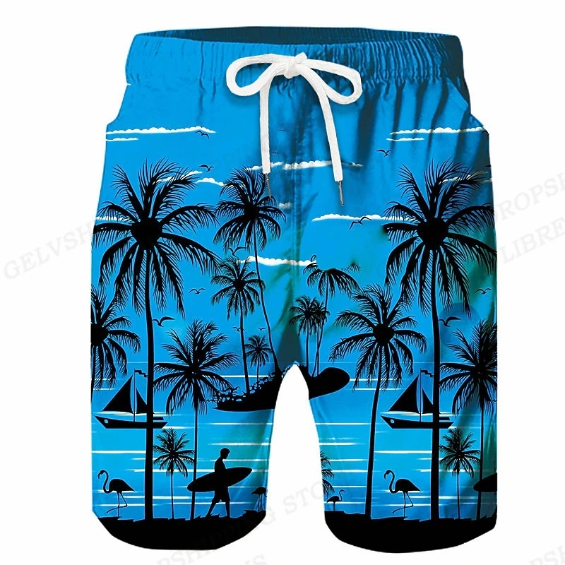 Pantaloncini da bagno da uomo albero di cocco tavola da surf 3d pantaloncini da spiaggia per bambini pantaloncini da uomo Trunk Masculina costume da