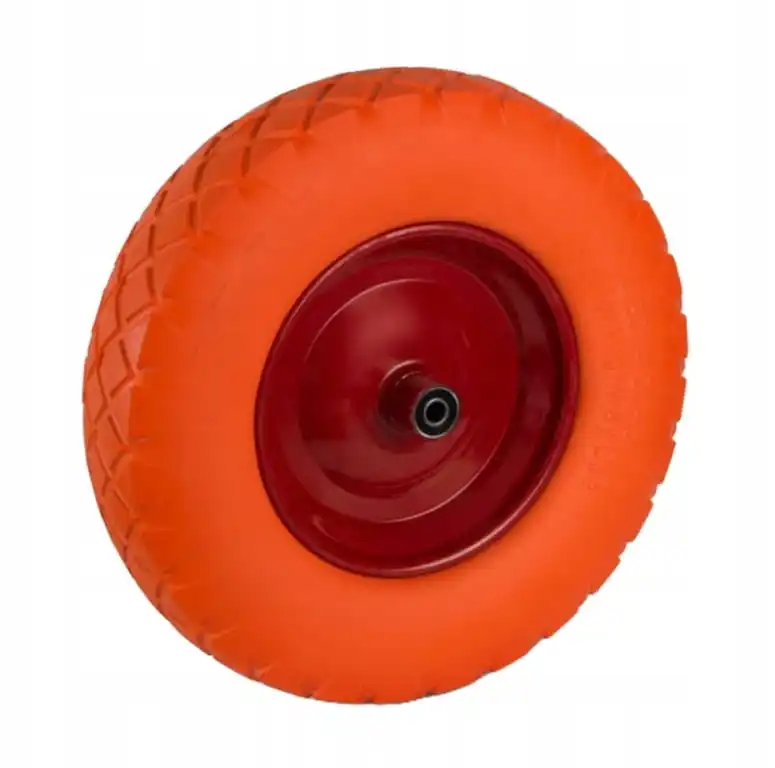 40 cm vol wiel voor kruiwagen oranje gat 1,2 cm