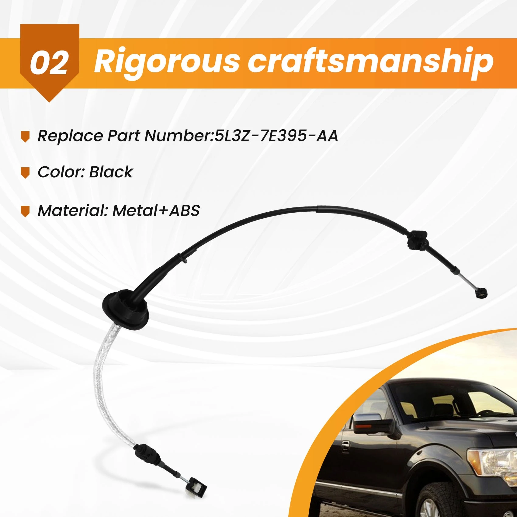 AB59-For Ford F-150 4R70W 2005-2009 Compatible Auto Transmission Console Shift Cable- Part Numbers 5L3Z-7E395-AA, 5L3Z7E395AA