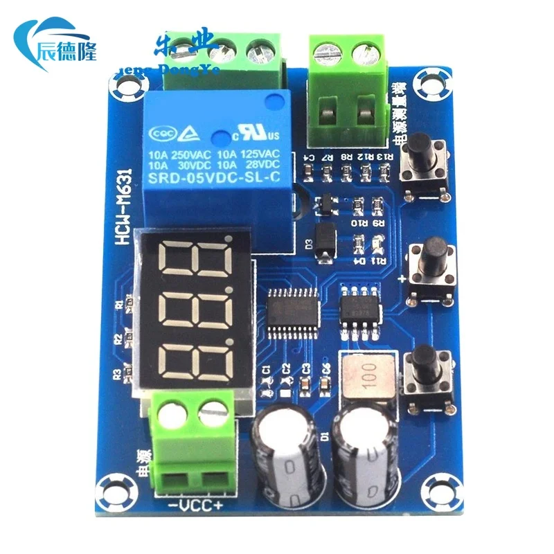 XH-M608 Módulo De Descarga De Carga De Bateria, Voltímetro Integrado,Proteção De Sobretensão, Descarga De Temporização, DC 6-40V