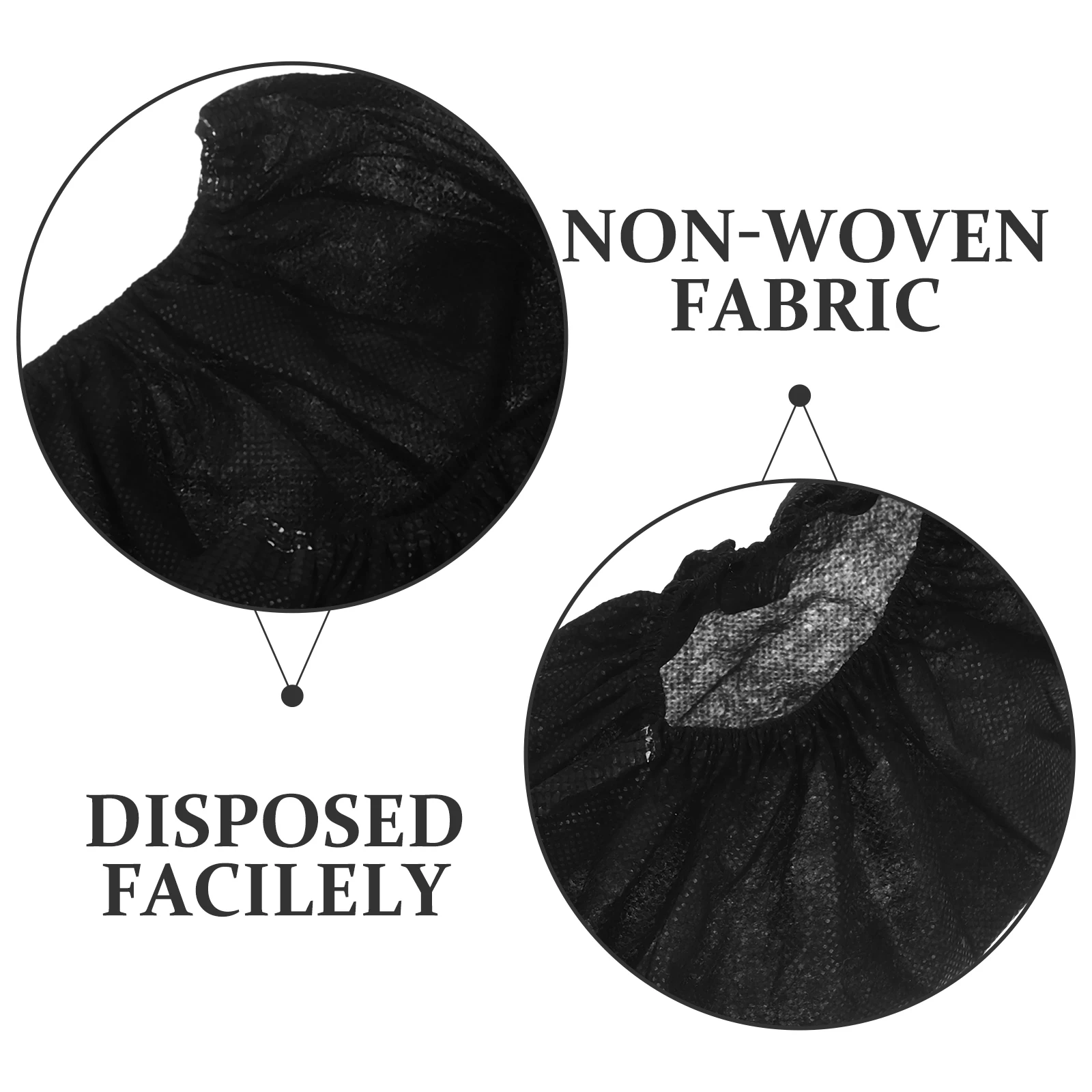 

100pcs Black Disposable Nonwoven Shoe Covers Thick For Labs Beauty Salons Workshops Eco-Friendly Non Slip Household Foot