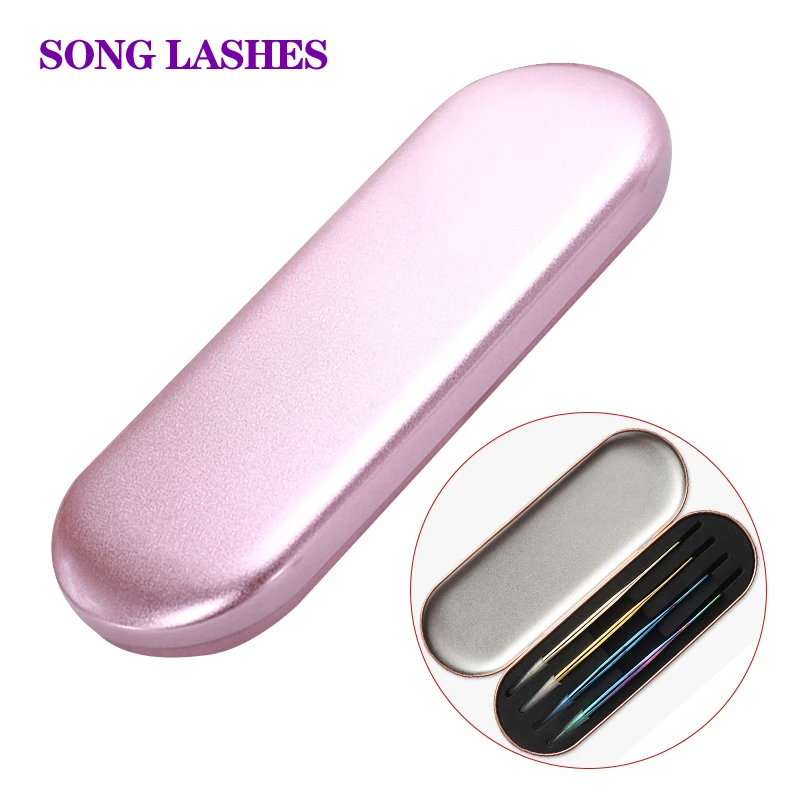 

Songlashes Tweezers Box Pink Sliver Box High Quality Storage Box Tinplate SPTE Material