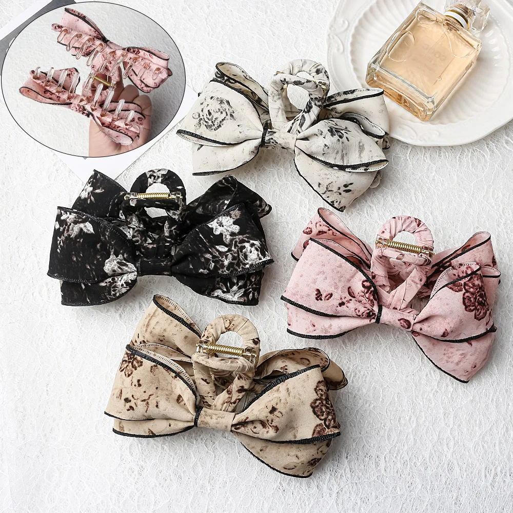 

Mori Fairy Gas Back of The Head Large Bow Disc Hair Grab Clip Female New Shark Clip Headgear Hairpin