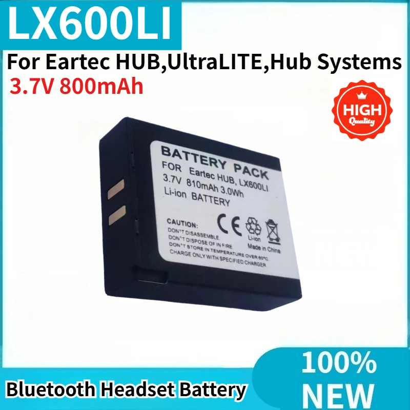 LX600LI High Quality Bluetooth Headset Battery 3.7V 800mAh for Eartec HUB,UltraLITE,Hub Systems Brand New Replacement Battery