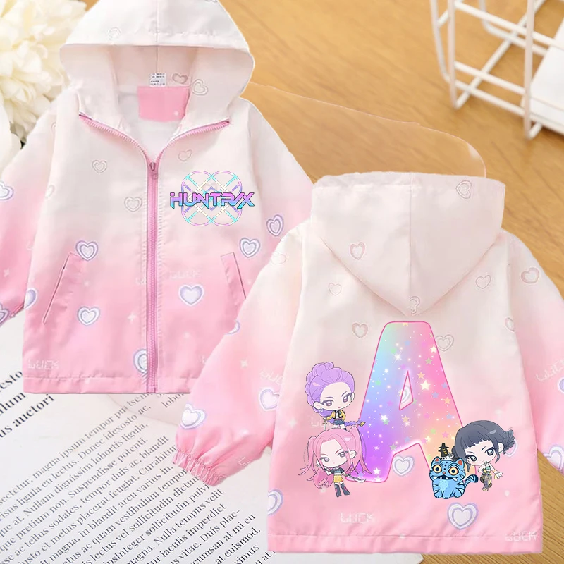 

Kpop Demon Hunter Autumn Winter Jacket girls Outdoor letter print Jackets fashion Children Zip Sweatshirt cute High-Quality Coat