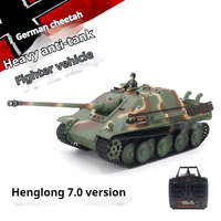 2024 New Henglong 3869-1 Remote-Controlled Tank German Cheetah Heavy-Duty Multifunctional Combat Simulation Tank Car Model