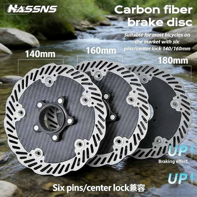 

Карбоновый тормозной диск для горного велосипеда | Плавающий ротор Centerlock 140/160 мм | Компонент тормозной системы для горного велосипеда с защитой от деформации