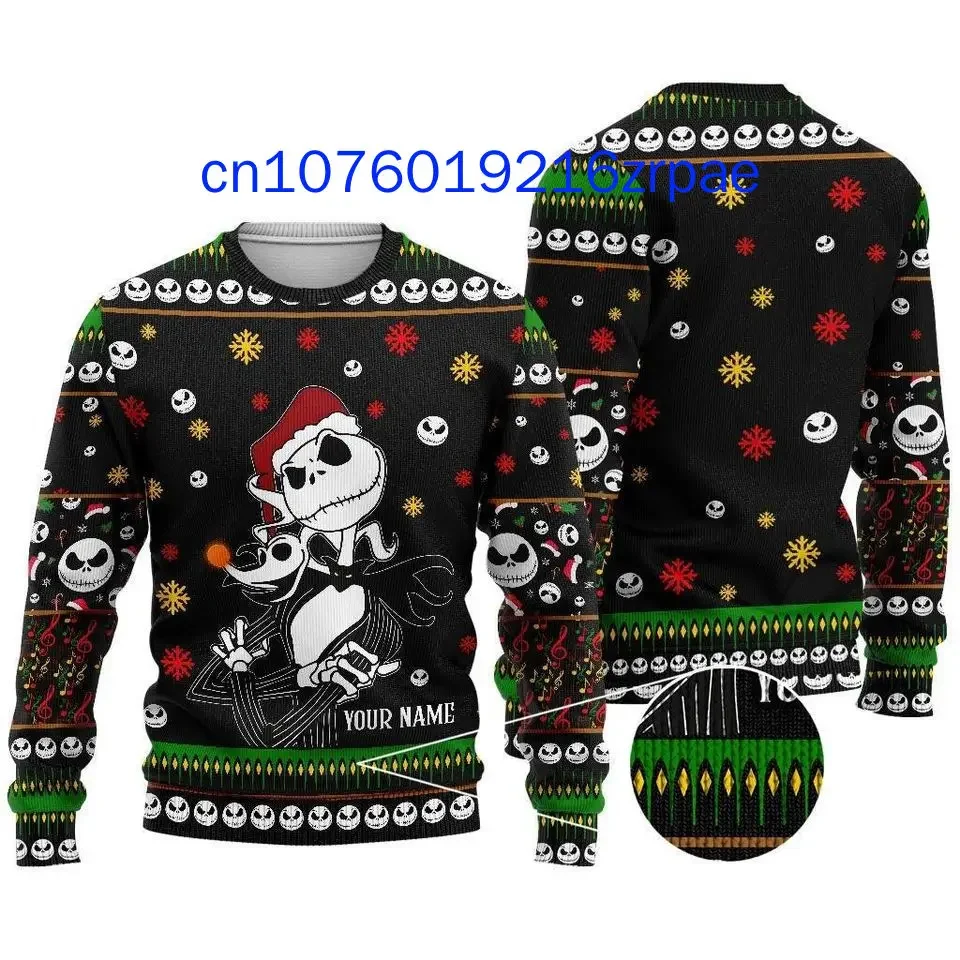 2024 New The Nightmare Before Christmas Disney Ugly Christmas Sweater Men and Women Casual Cartoon Sweatshirt Christmas Sweater