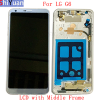 Original Complete LCD with Middle Frame Display For LG G6 Touch Screen Digitizer Assembly Replacement Parts