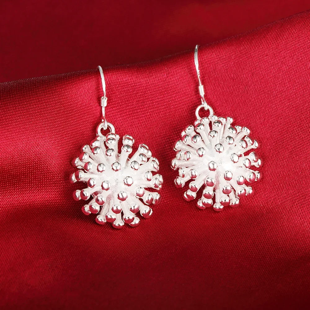 Fashion Street all-match Jewelry 925 Sterling Silver Cute flower Earring for temperament Women Christmas Gift wedding Engagement
