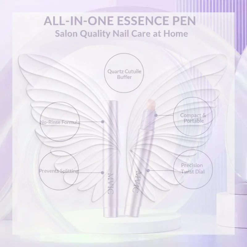 Easy-Clean Nail Art Manicure Pen Reusable Hand Armor Serum Brush Cuticle Pusher for Home DIY Nail Beauty Use