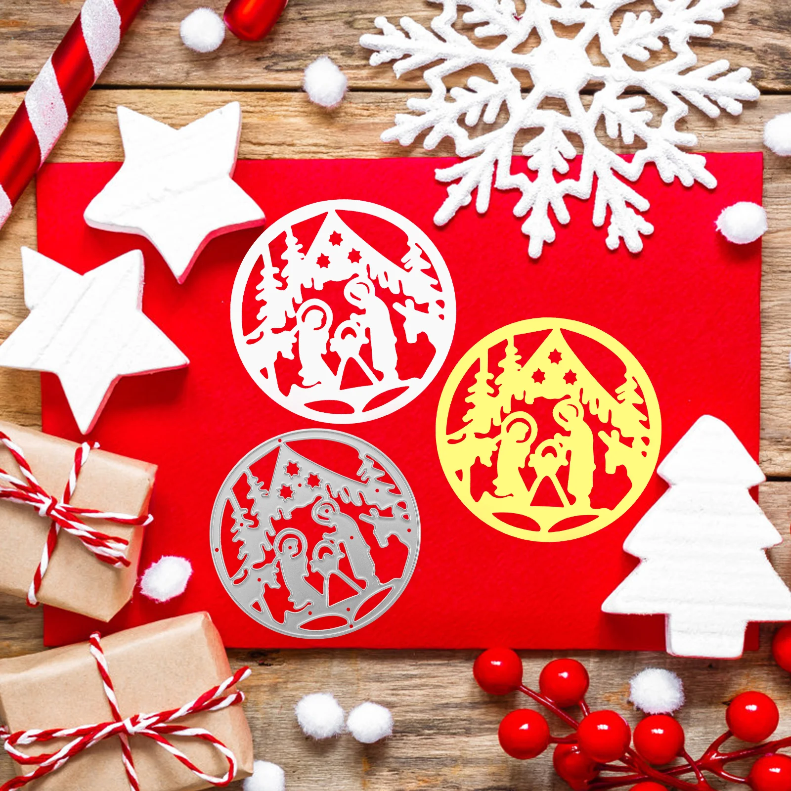 

Cutting Dies Metal Stencil Template Mould DIY Metal Embossing Stencil For Album Scrapbooking Paper Art Craft Decor (Xmas Type)