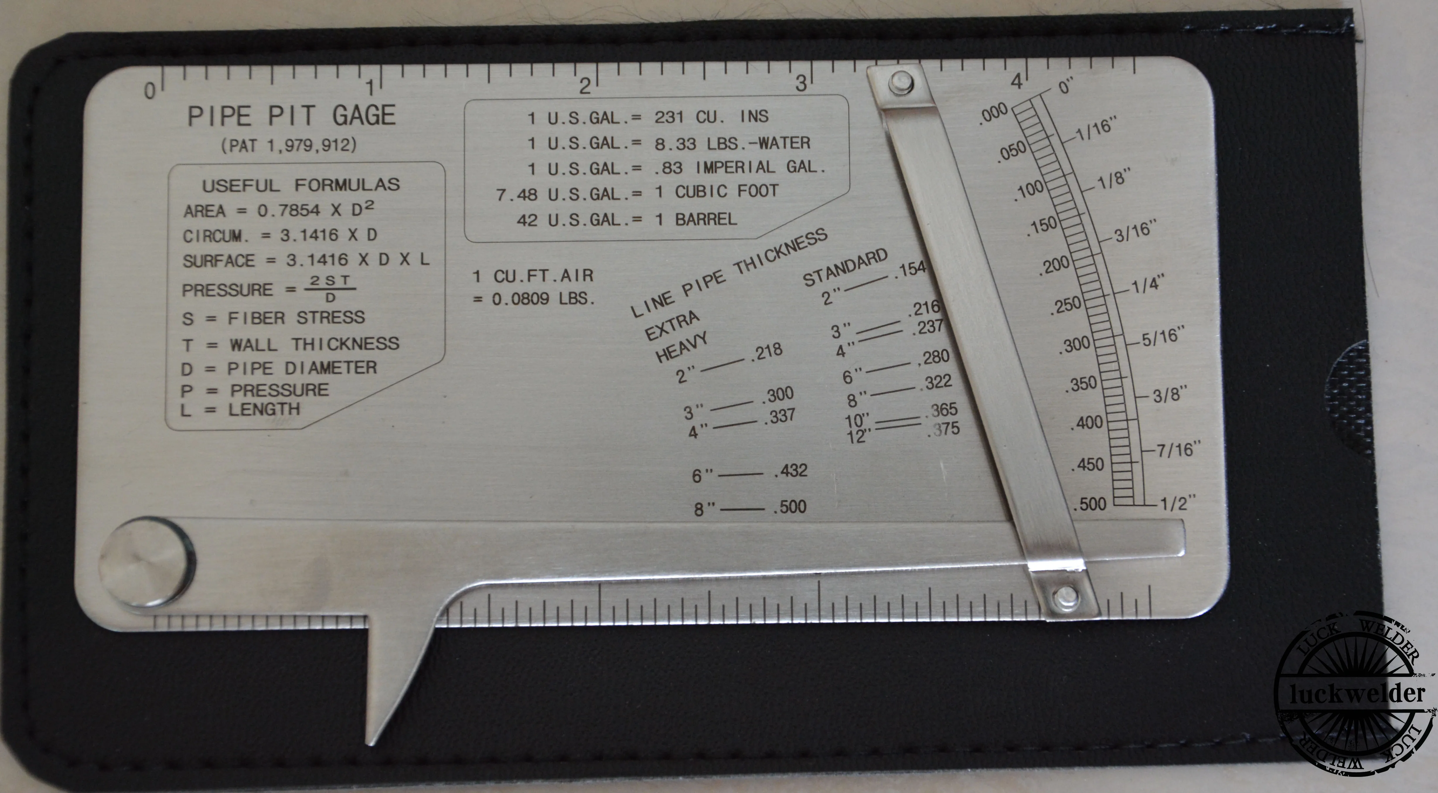 Pipe Pit Welding Gauge Gage Test Ulnar Weld Pipeline Concave Inspection Ruler