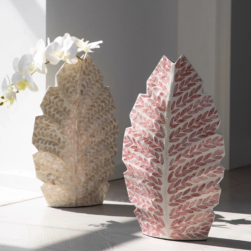 French Creative Seashell Vase Handmade Tabletop Art Flower Pot Living Room Dried Flower Decor High-end Home Decor Ornament Best