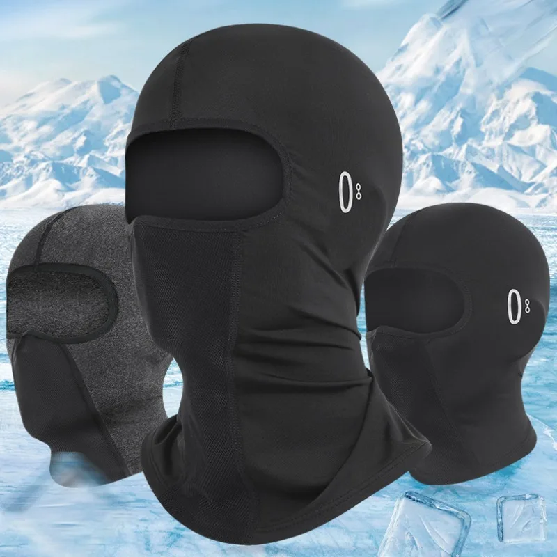 Cycling Balaclava Cap Breathable Ice Silk Motorcycle Riding Sports Face Mask Neck Protection Unisex Summer Sunscreen Headwear