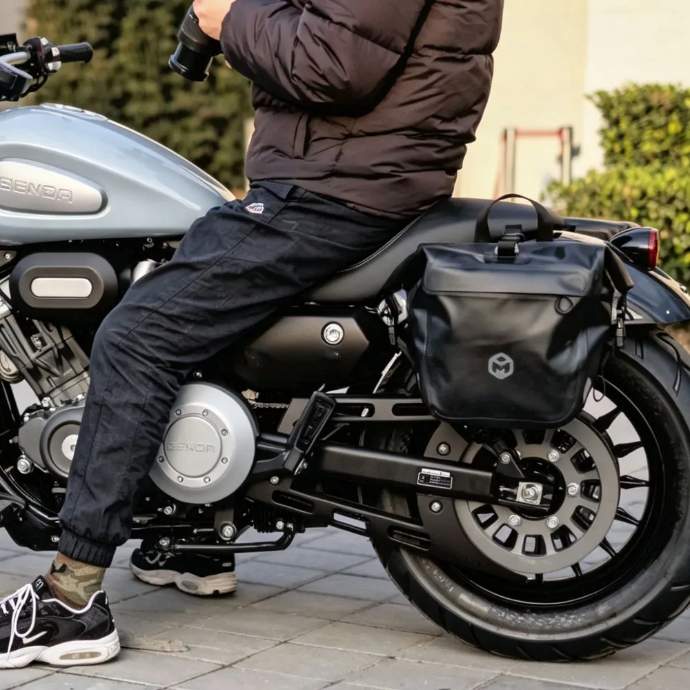 Motorcycle Saddle Side Bag With Side Frame Bracket For Benda chinchilla 125 chinchilla125 Luggage Storage Pouch