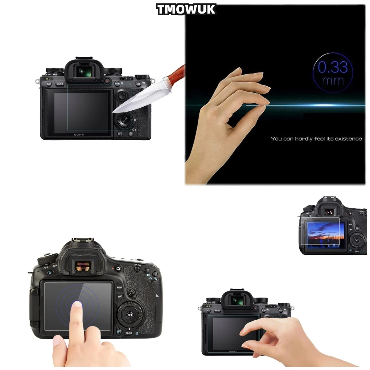 

​​For Canon 650D 9H Tempered Glass Screen Protector - Anti-Fingerprint Anti-Blue Light HD Clear Anti-Scratch Film For DSLR Rebel
