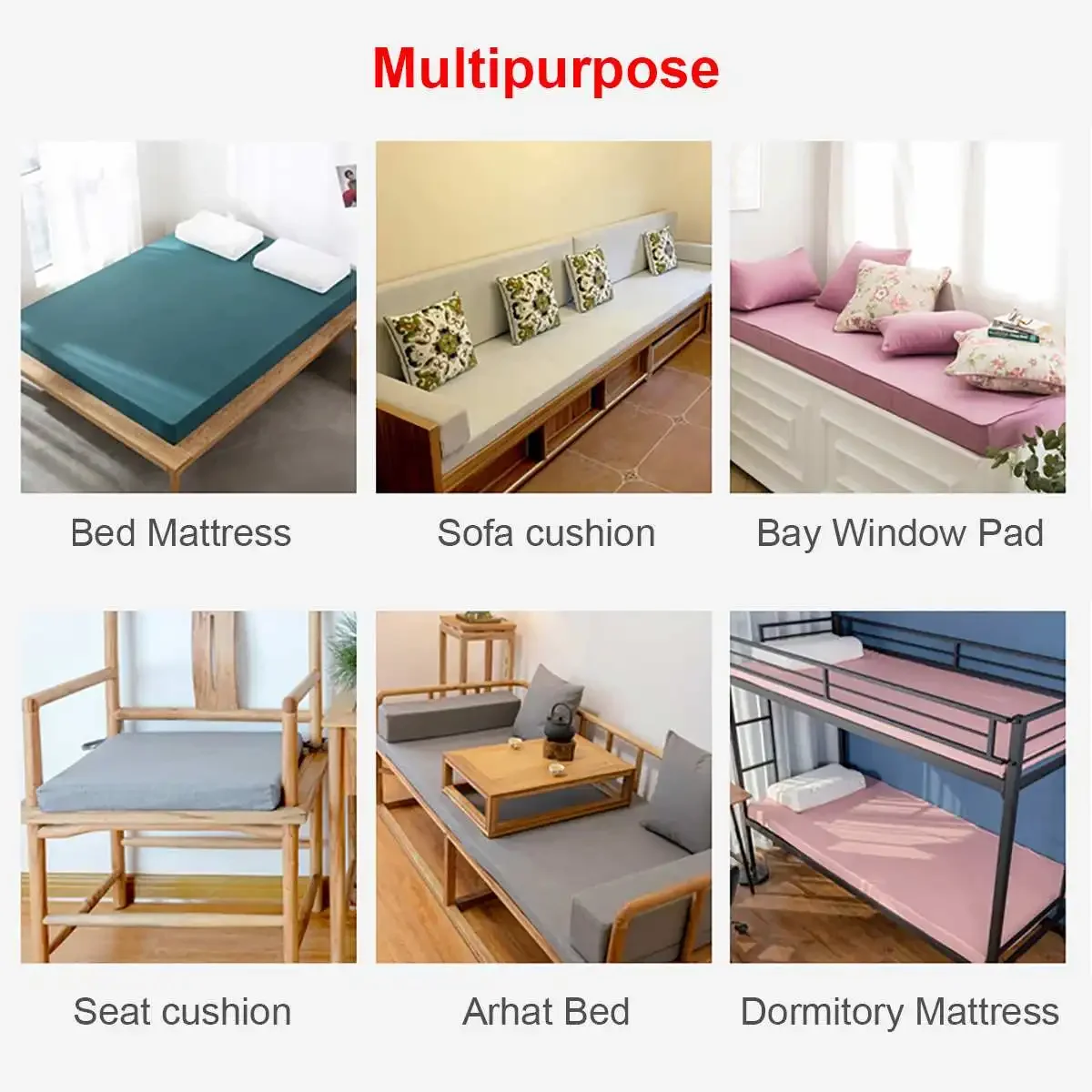 150x50cm High Density Seat Cushion Foam Replacement Polyurethane Upholstery Cushion Pad White Firm Foam Sheet Cushion Pads