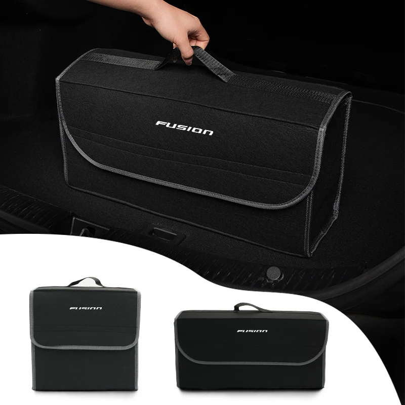 For Ford Fusion Anti Slip Compartment Boot Storage Organizer Tools Car Storage Bag Car Trunk Organizer Soft Felt Storage Box