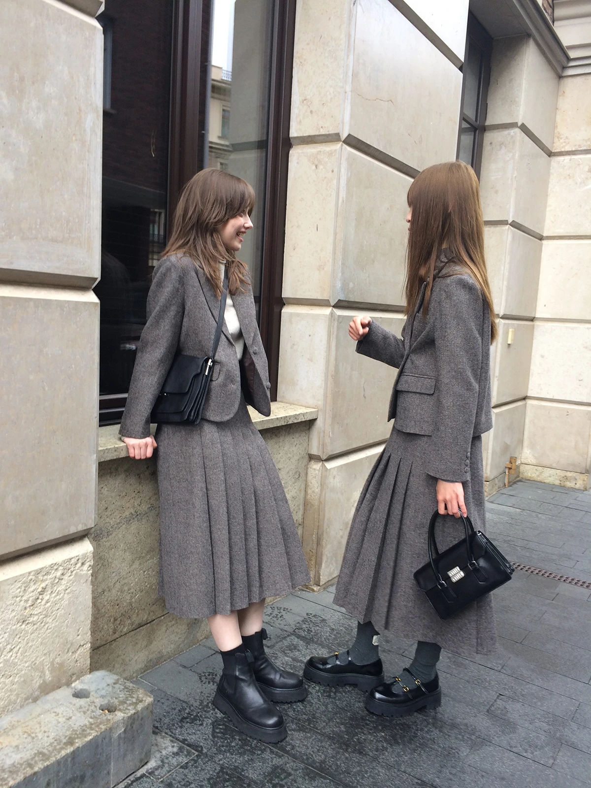 

Kernel Cosmos комплект из двух предметов, шерстяная юбка с клетчатым узором, костюм для молодых женщин, осенняя коллекция Faion, серия библиотеки