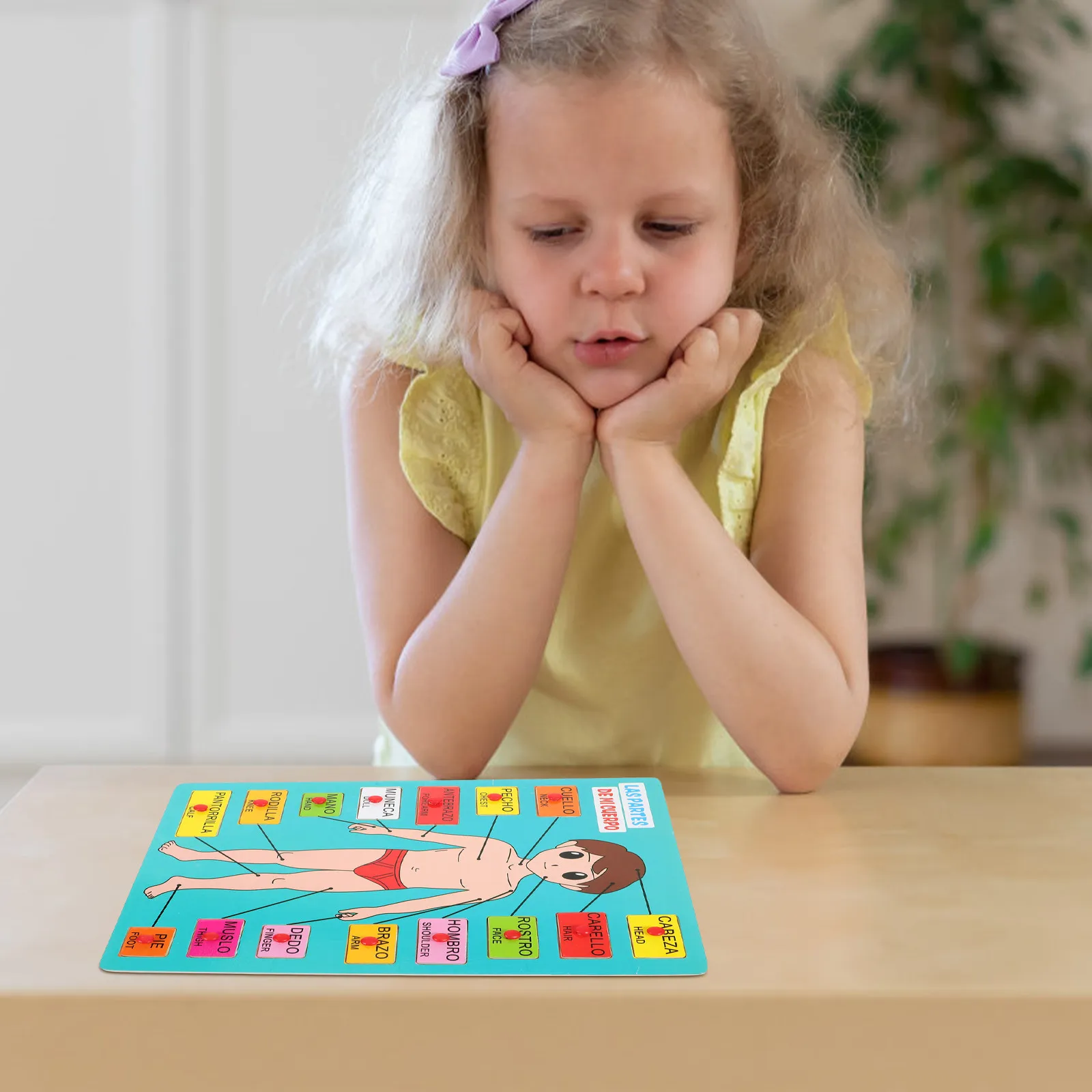 

Набор из 1 шт. испанской деревянной головоломки-пазла «Человеческое тело» для раннего развития и обучения детей, инструмент для изучения и распознавания частей тела