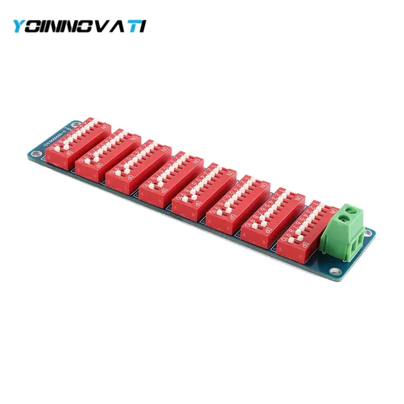 YT 0.1Ω-9,999,999Ω Programmable Resistor Board Module, 8-Bank DIP Switch, 1% Tolerance, 0.25W, Precision Resistance Simulator