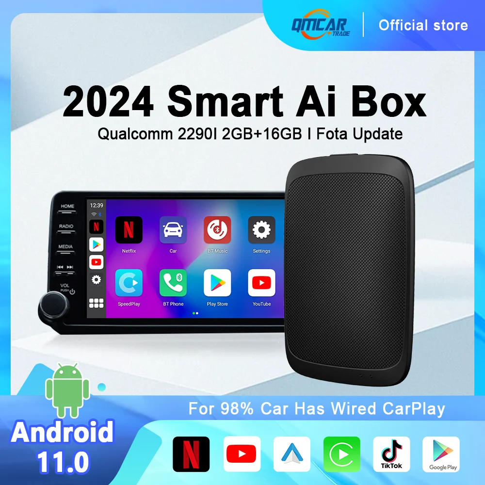 

Carplay Ai Box Android авто беспроводной Carplay Smart Tv Box FOTA Обновление Android 11 для Benz Audi Kia Chery Chevrolet Volvo MG VW