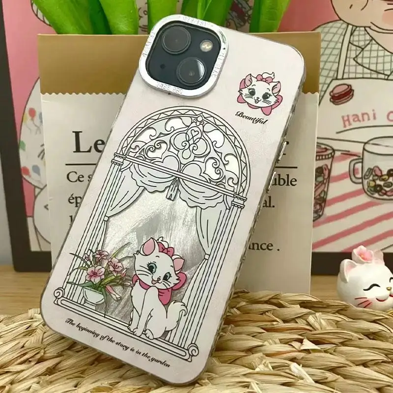 New Kawaii Disney Marie Cat The Aristocats Phone Cases Cute Dustproof Soft Case Iphone15/14/pro/max/12/11 Anti-Fall Girl Gift