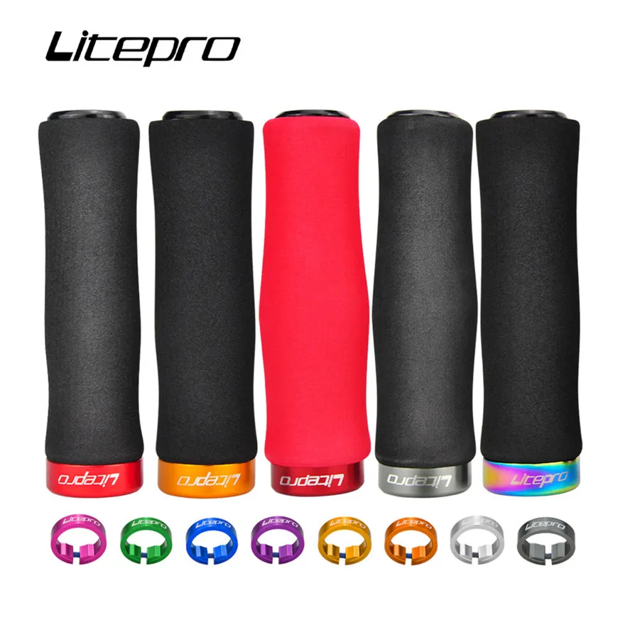 Litepro Ultra-light Single Side Locking Sponge Handgrip MTB Mountain Bike Folding Bicycle Handle Grips Handlebar 74g