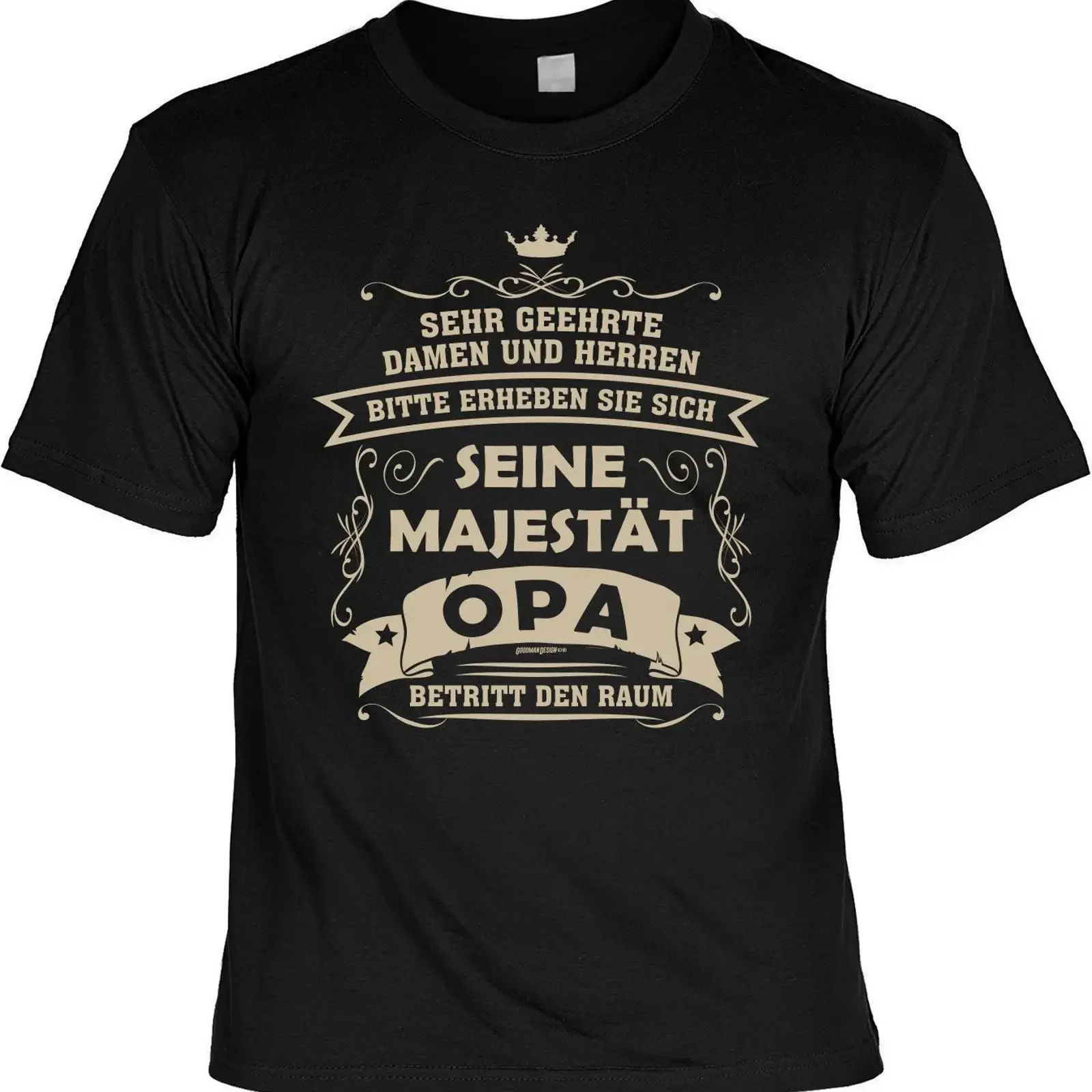 T-shirt pour homme avec citation amusante « His Majesty Opa », pour la fête des pères, anniversaire, décontracté, vintage, délavé, doux, pour tous les jours