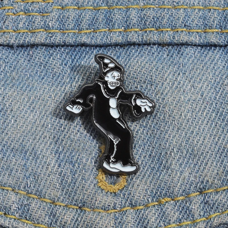 Interesting Custom  Pines Lapel Badges Cartoon Funny Jewelry Gift for Kids Friends The Clown Dancing Enamel  Brooch Humorous