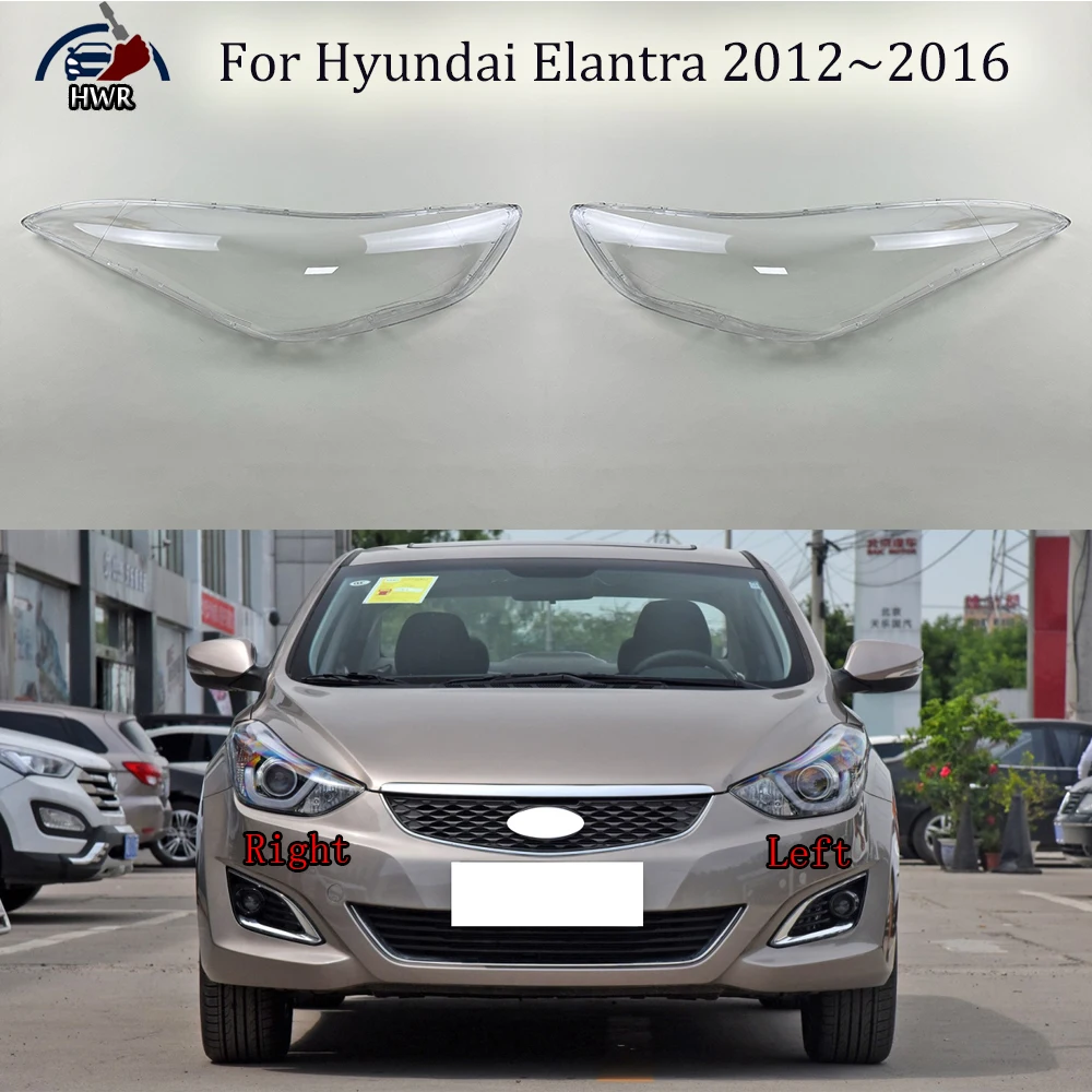 Car Front Headlight Cover Glass Lens Shell Case Head Light Lampshade Plexiglass lamp shell For Hyundai Elantra 2012~2016