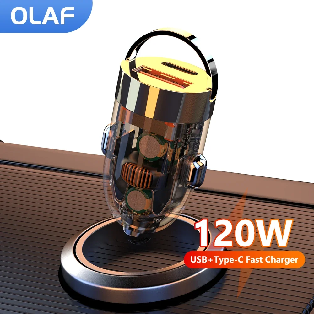 

Olaf 120 Вт USB Автомобильное зарядное устройство типа C Быстрая зарядка USB C Автомобильное зарядное устройство для мобильного телефона Адаптер для iPhone Samsung Huawei Xiaomi QC 3.0