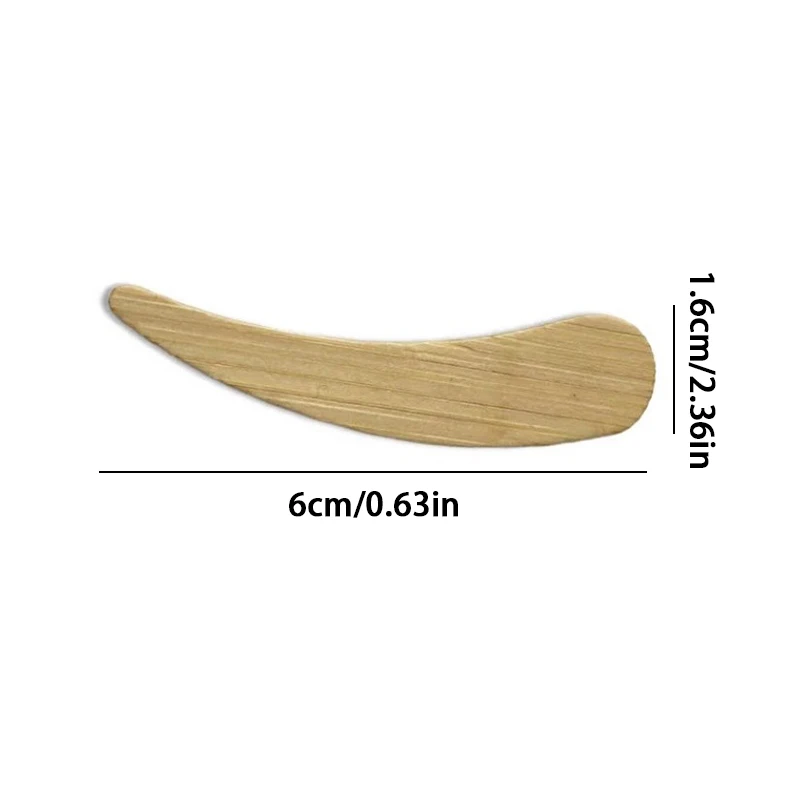 Mini Mask Spatula Disposable Curved Scoop Makeup Mask Cream 100% Biodegradable Stick Bamboo Cosmetic Spatulas