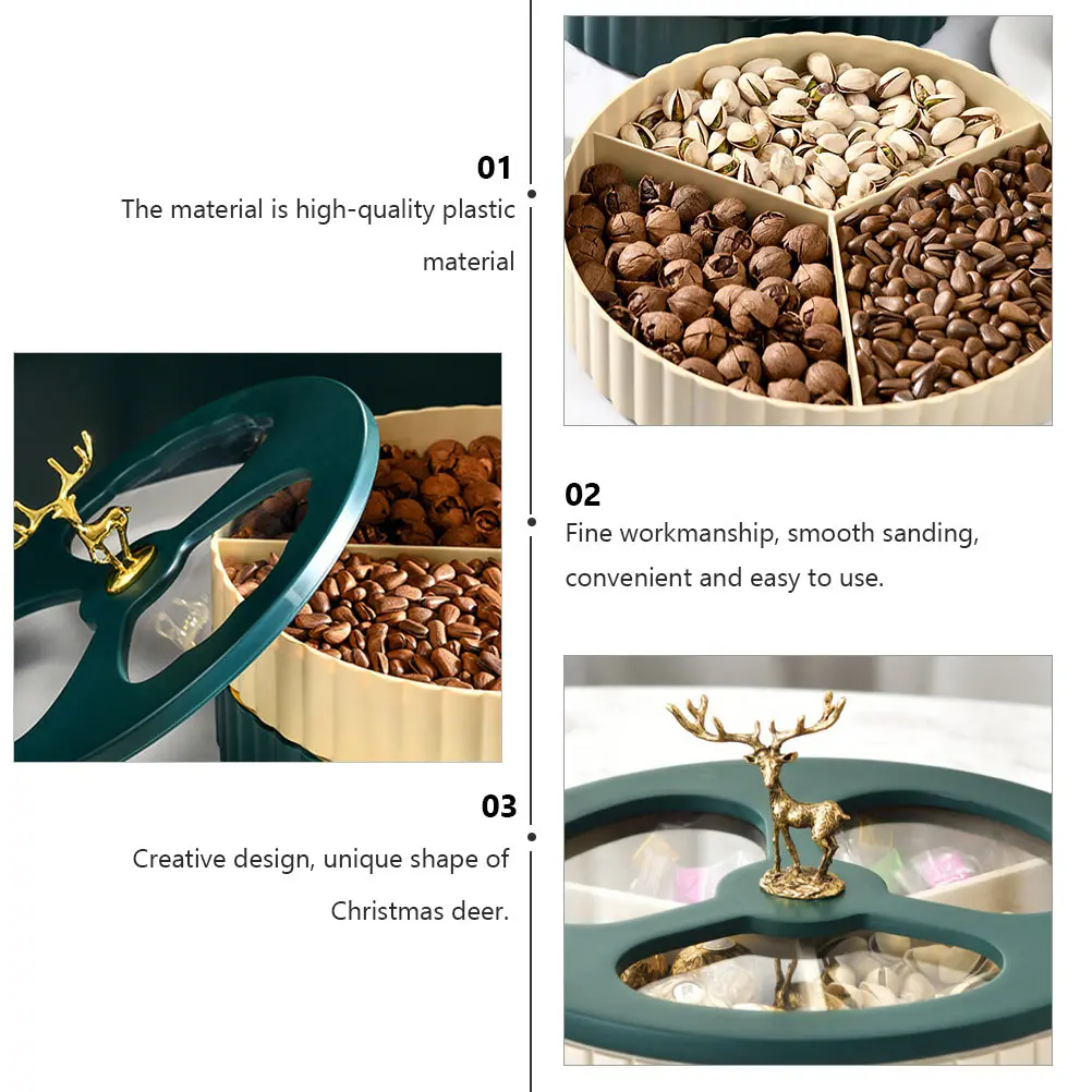 

Home Decor Creative Fruit Plate Christmas Platters Storage Tray Candy Party Desktop Organizer