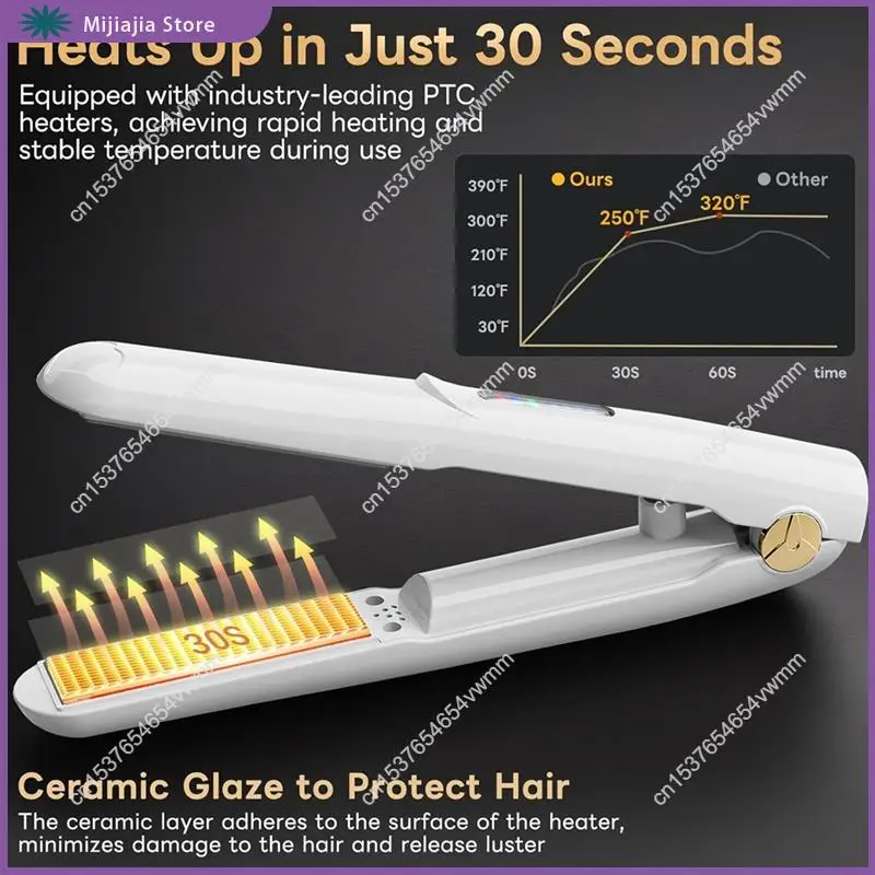 USB Charging Cordless Hair Straightener And Curler Mini Portable Travel Hot Tool Set Straight/Curl Functionality SALES