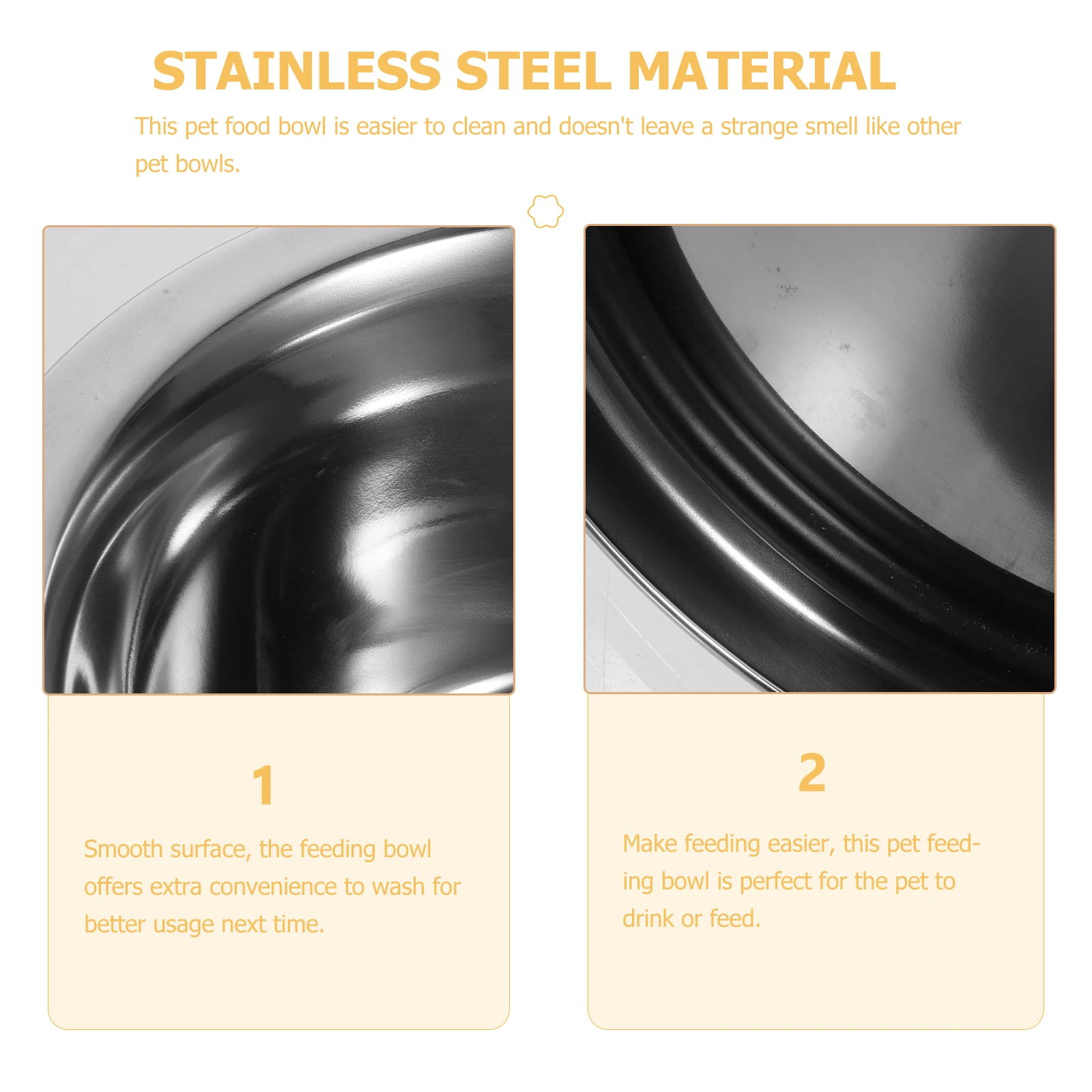 

1Set Raised Dog Bowl Elevated Food Water Container Durable Stainless Steel Smooth Easy Clean Anti-Overturn Pet Bowl