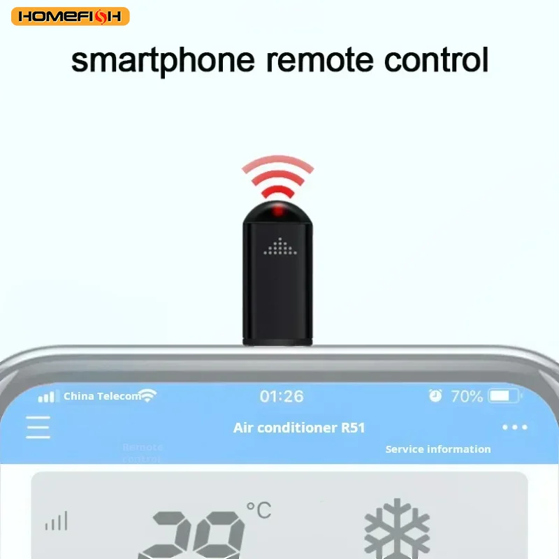 Type C Smartphone Infrared Transmitter Adapter Control Smart App Control Adapter Infrared Remote Suitable for Television