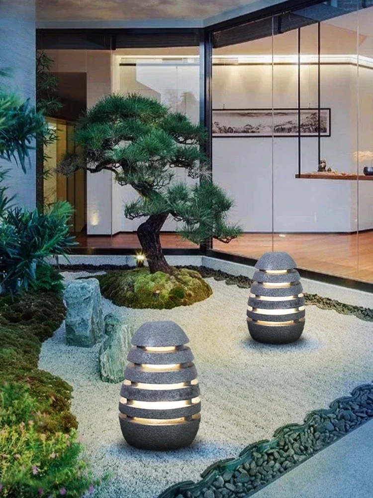 Japan Style Outdoor Lawn Light Villa Compound Garden Landscape Lamp Exterior Park Square Real Estate Egg Decoration Lighting