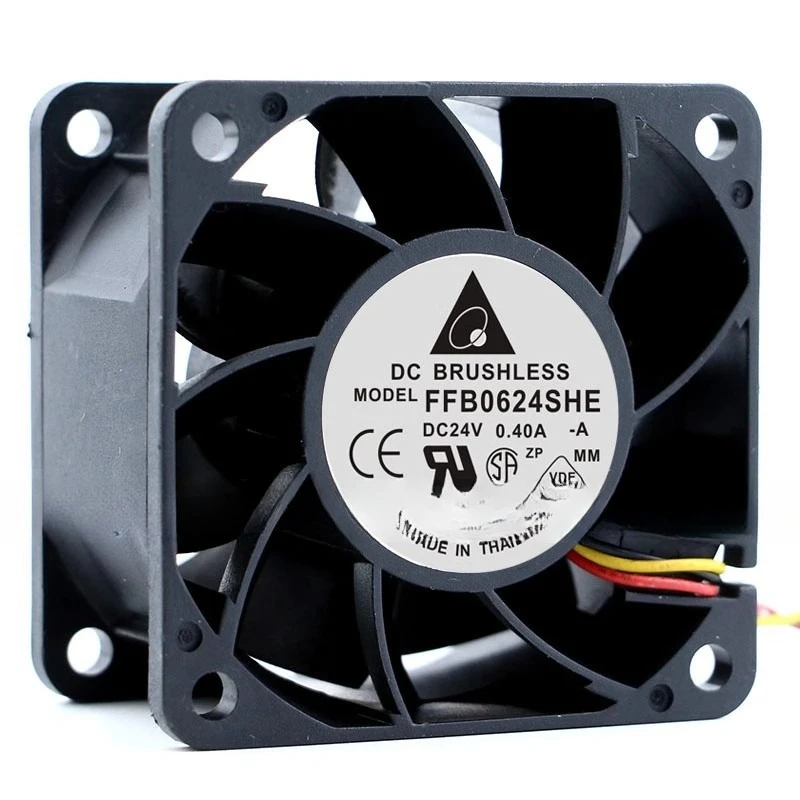 Immagine 4: Delta FFB0624SHE Ventola di raffreddamento a doppia sfera DC24V 0,4A 6CM 6038