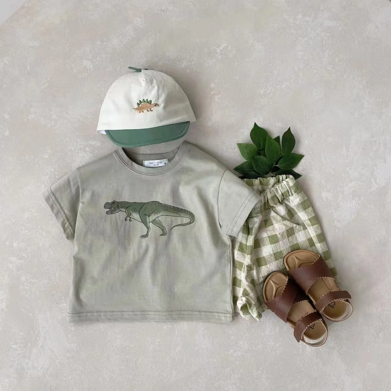 Children Clothing Spring &Summer New Kids Cute Dinosaur T-shirt for Toddler Boys&Girls Pure Short Sleeved Top for Newborn Baby