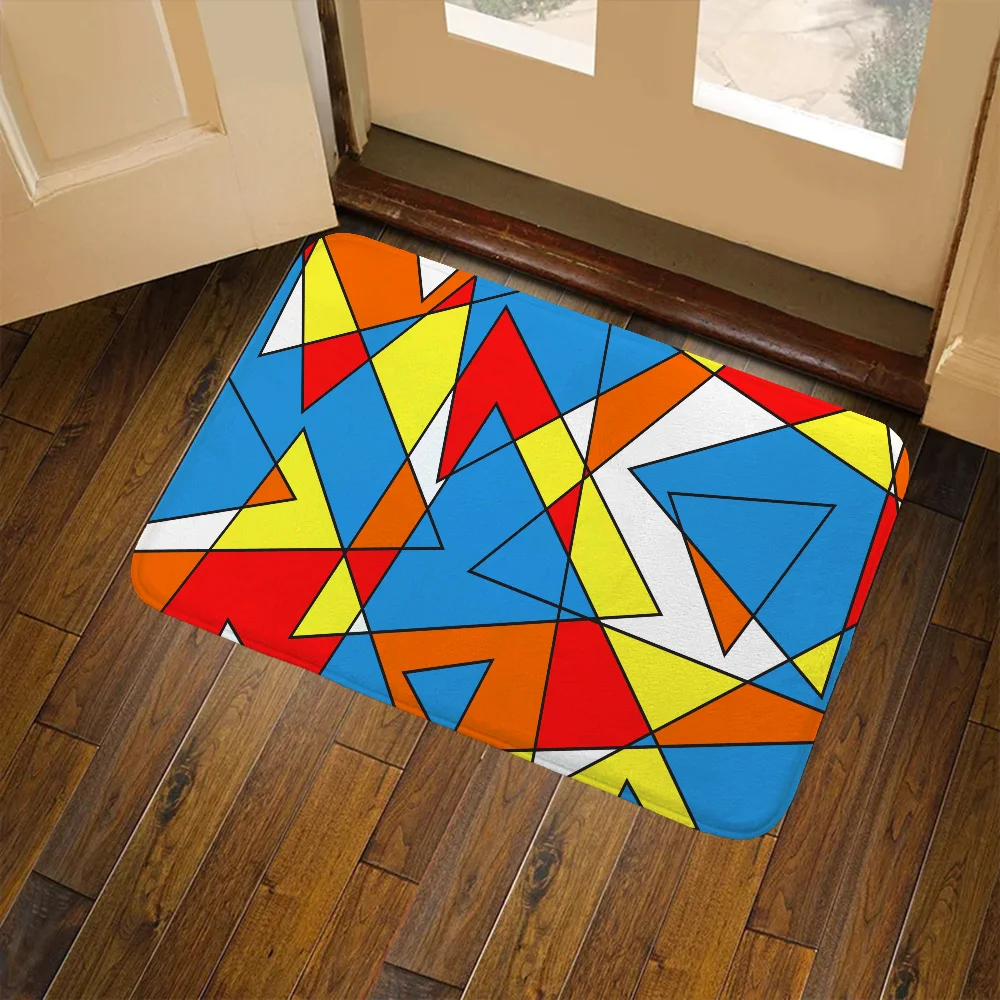 

Geometric Abstraction Entrance Carpet for Kitchen Aesthetic Room Rug Mat Floor Mat Oversized Home Decoration Accessories Rugs